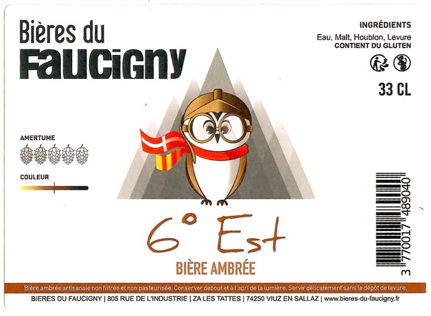 Etiquette BRASSERIE BIERES DU FAUCIGNY 25