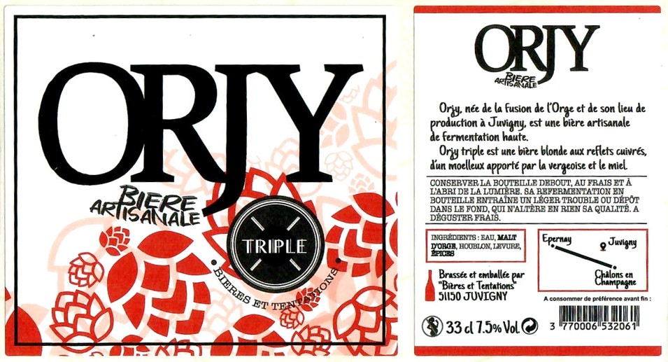 Etiquette BRASSERIE BIERES ET TENTATIONS 22