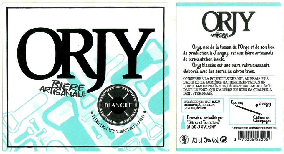 Etiquette BRASSERIE BIERES ET TENTATIONS 25