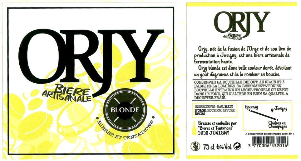 Etiquette BRASSERIE BIERES ET TENTATIONS 42