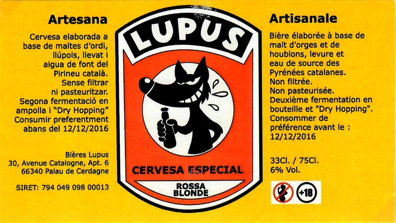 etiquette BRASSERIE BIERES LUPUS 02