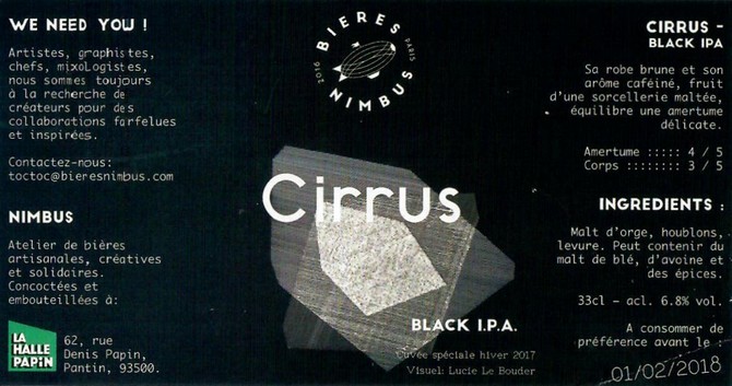 Etiquette BRASSERIE BIERES NIMBUS 06