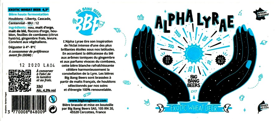 etiquette BRASSERIE BIG BANG BEERS 09