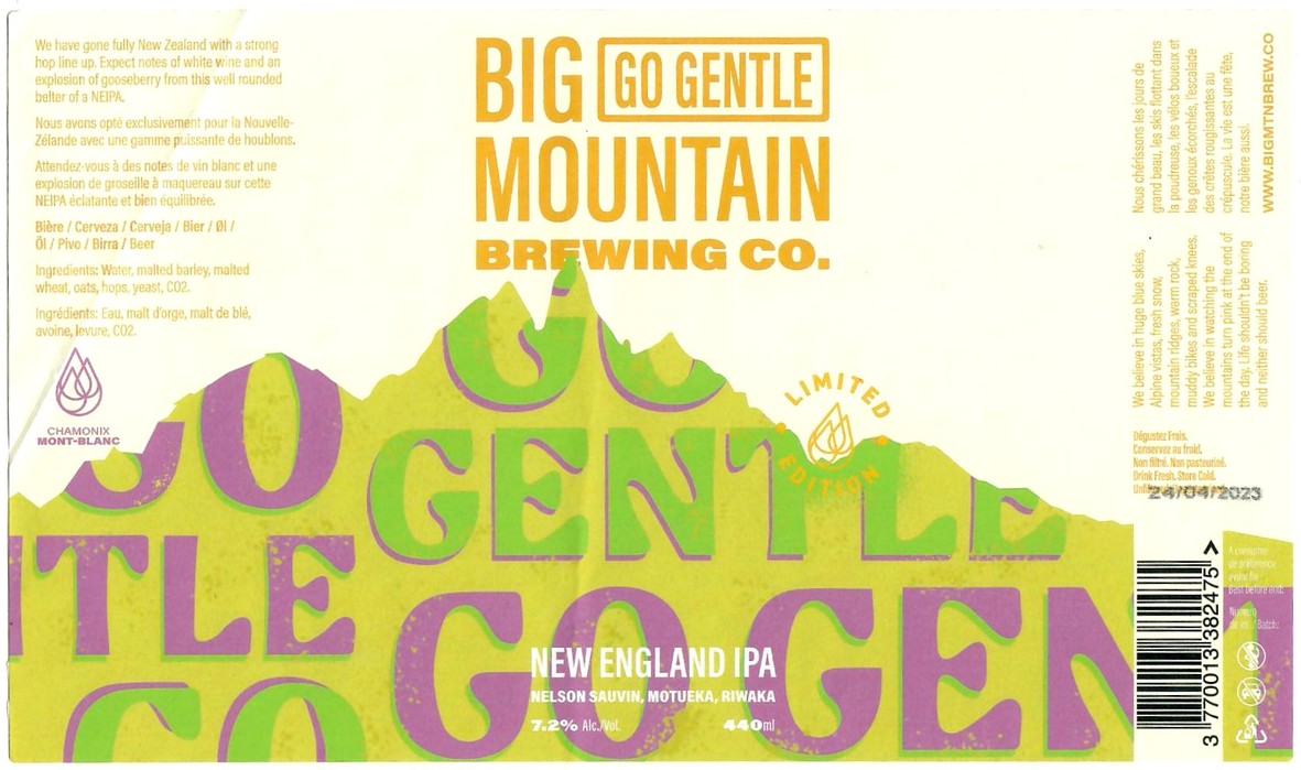 Etiquette BRASSERIE BIG MOUNTAIN BREWERY 08