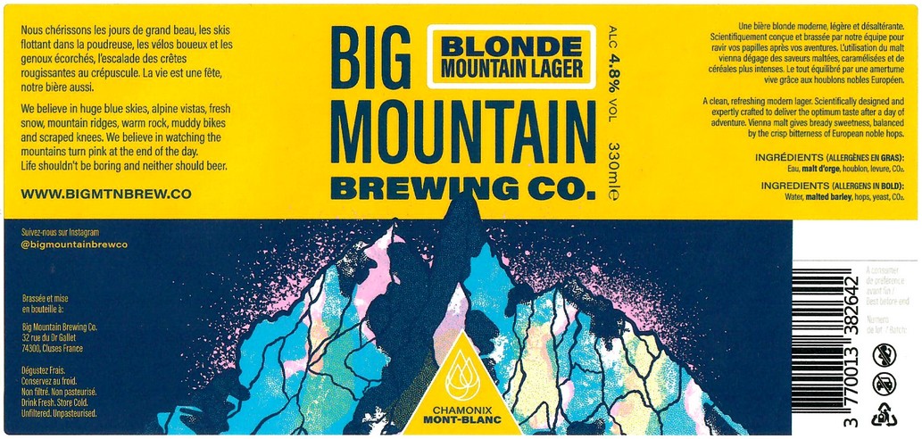 Etiquette BRASSERIE BIG MOUNTAIN BREWERY 11