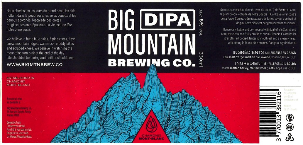 Etiquette BRASSERIE BIG MOUNTAIN BREWERY 13