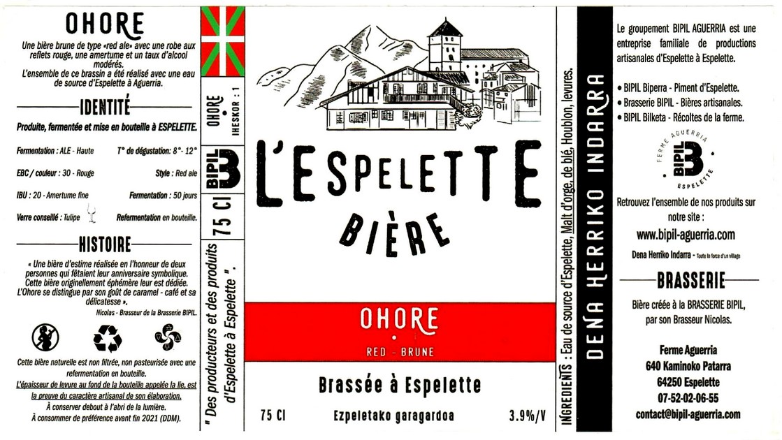 etiquette BRASSERIE BIPIL AGUERRIA 01