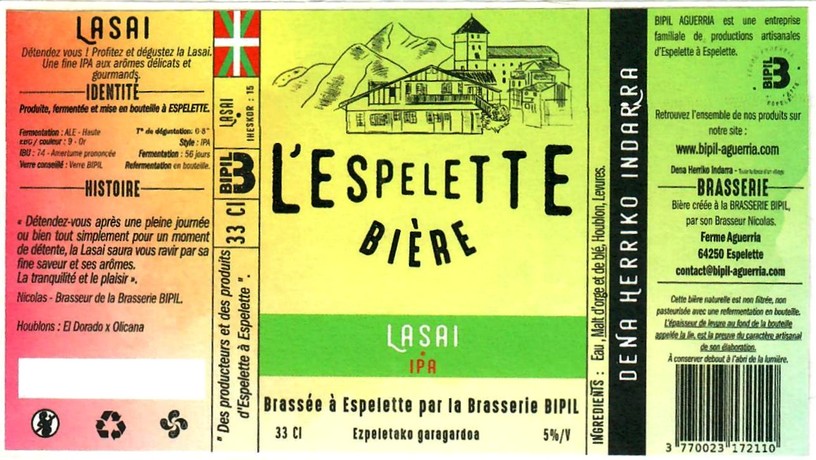 Etiquette BRASSERIE BIPIL AGUERRIA 04