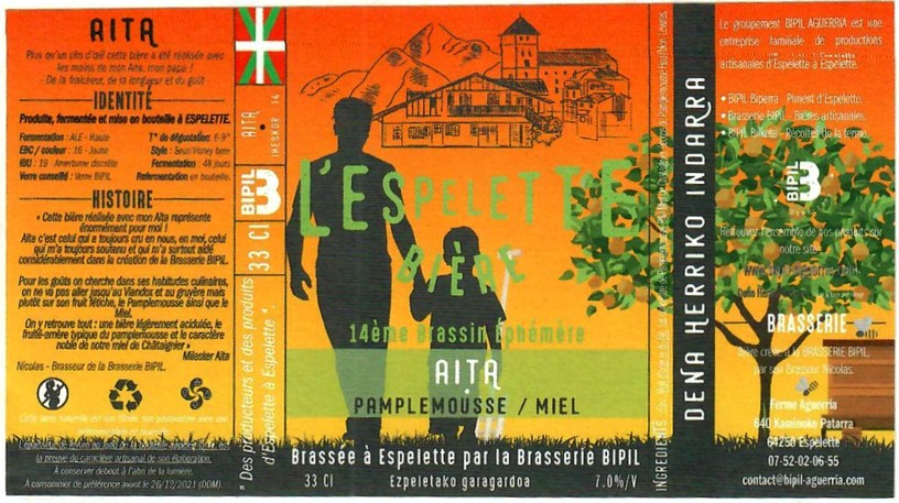 Etiquette BRASSERIE BIPIL AGUERRIA 08