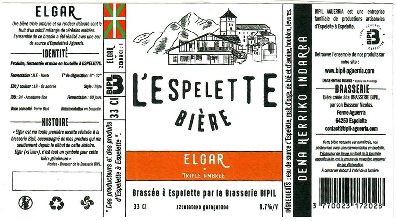 Etiquette BRASSERIE BIPIL AGUERRIA 09