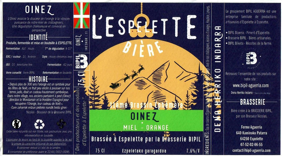 Etiquette BRASSERIE BIPIL AGUERRIA 15