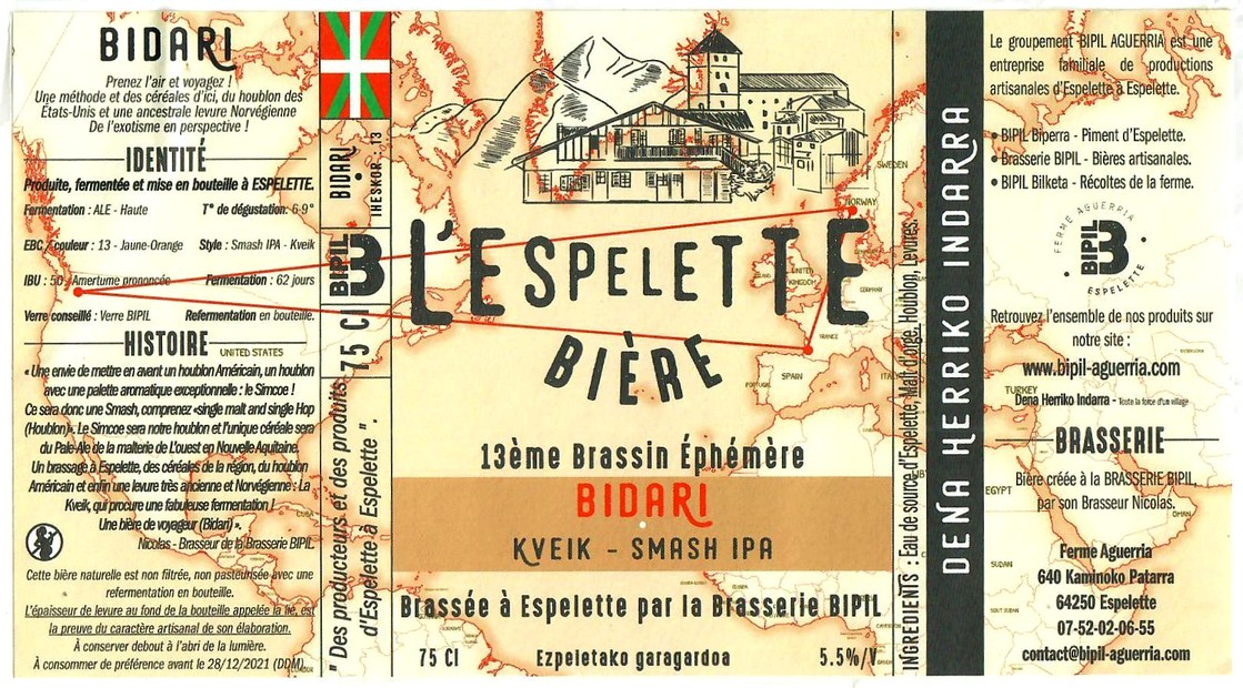 Etiquette BRASSERIE BIPIL AGUERRIA 16
