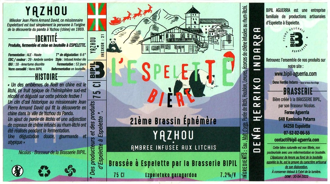 Etiquette BRASSERIE BIPIL AGUERRIA 19