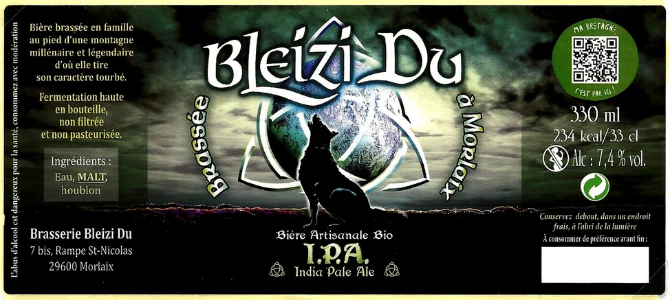 etiquette BRASSERIE BLEIZI DU 03