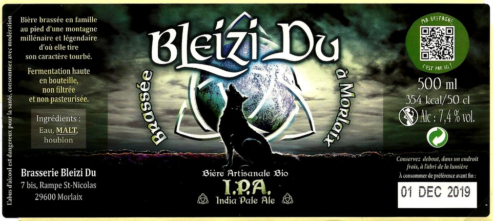 etiquette BRASSERIE BLEIZI DU 07