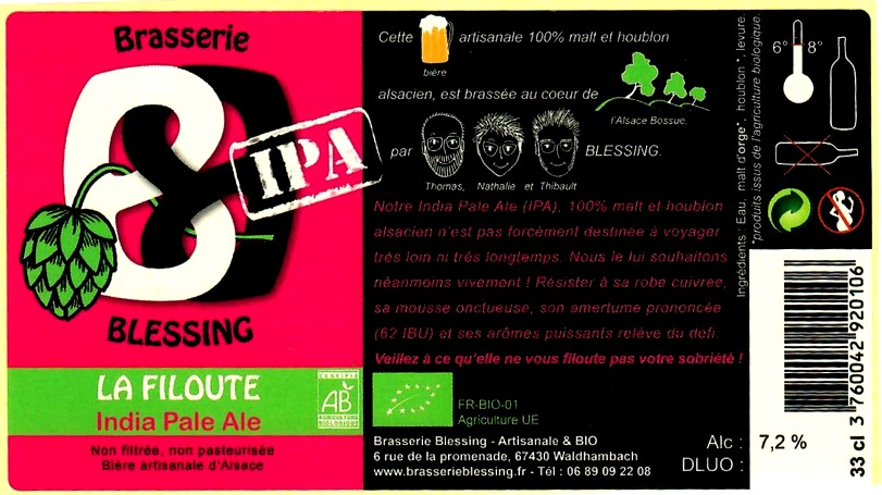Etiquette BRASSERIE DE BLESSING 15