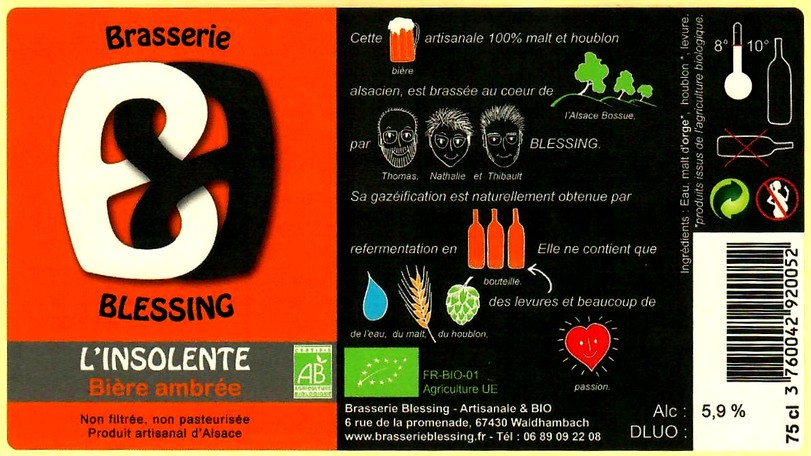 etiquette BRASSERIE BLESSING 18