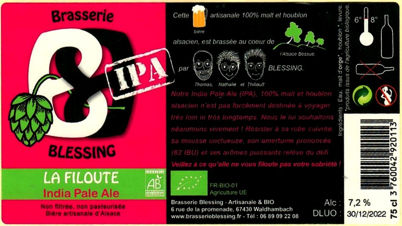 etiquette BRASSERIE BLESSING 22