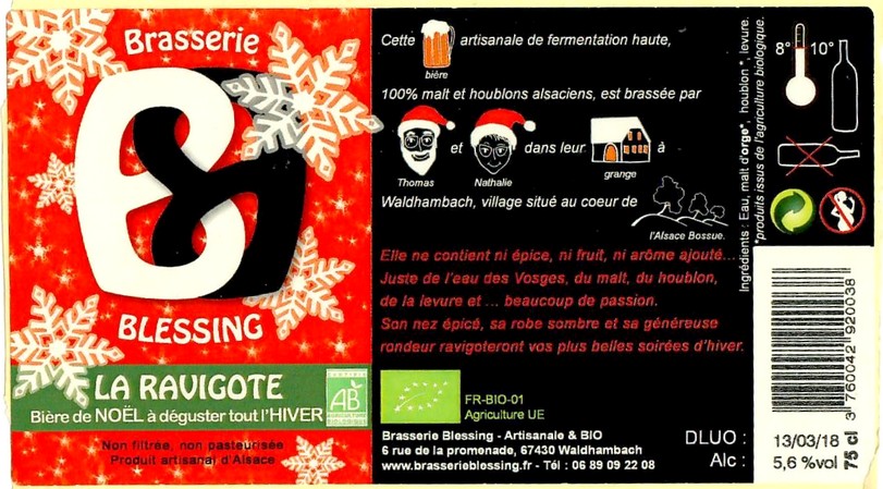 Etiquette BRASSERIE BLESSING 25