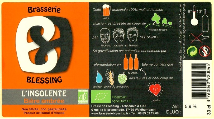 Etiquette BRASSERIE BLESSING 28