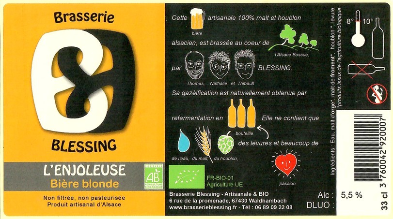 Etiquette BRASSERIE BLESSING 30