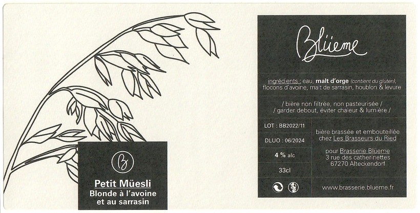 Etiquette BRASSERIE BLUEME 02