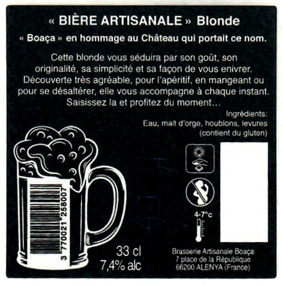 Etiquette BRASSERIE BOACA 02B