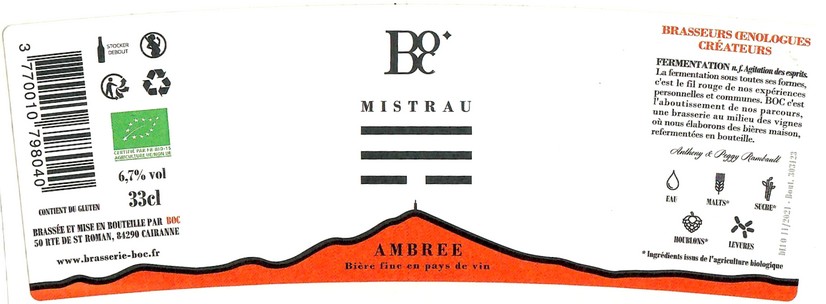 Etiquette BRASSERIE BOC 01