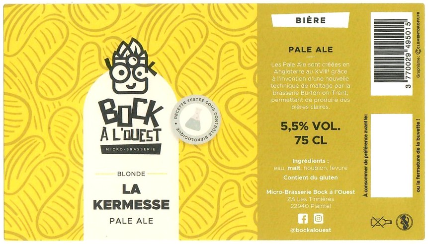 Etiquette BRASSERIE BOCK A L'OUEST 02