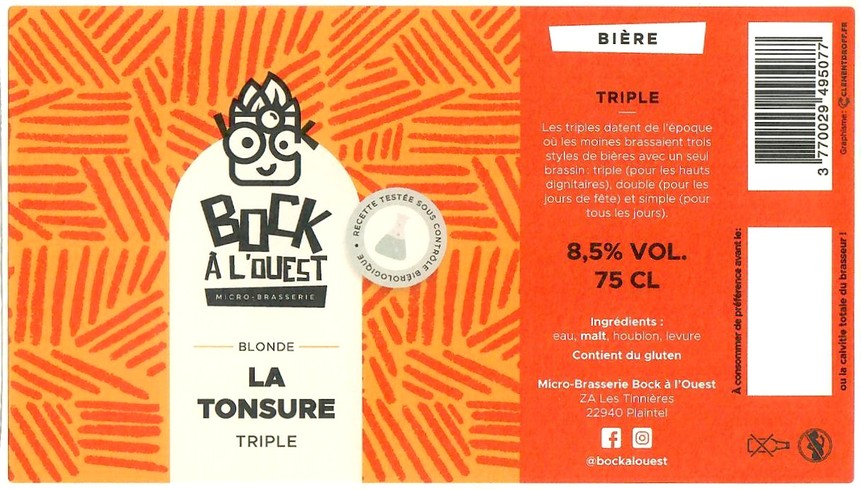 Etiquette BRASSERIE BOCK A L'OUEST 04