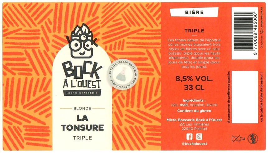 Etiquette BRASSERIE BOCK A L'OUEST 09