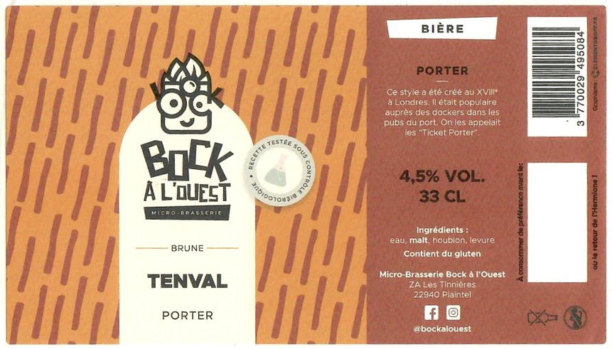 Etiquette BRASSERIE BOCK A L'OUEST 10