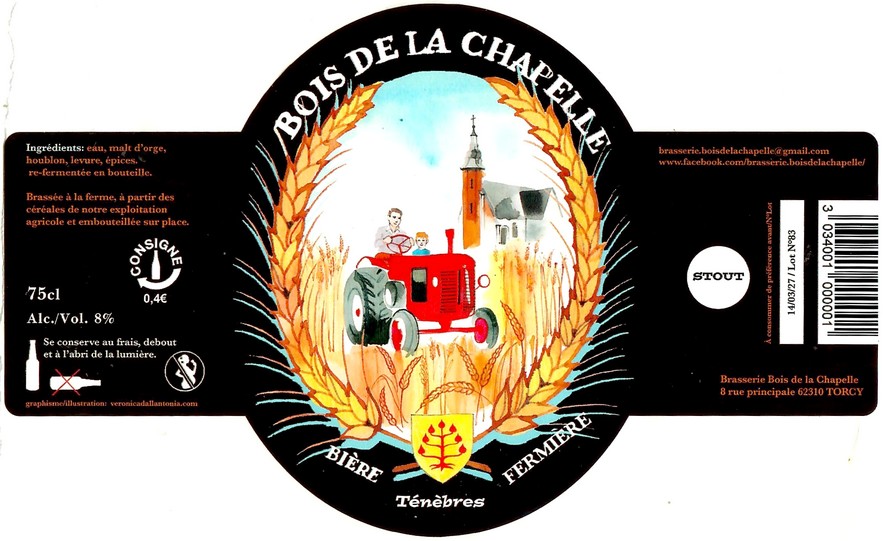 Etiquette BRASSERIE BOIS DE LA CHAPELLE 12