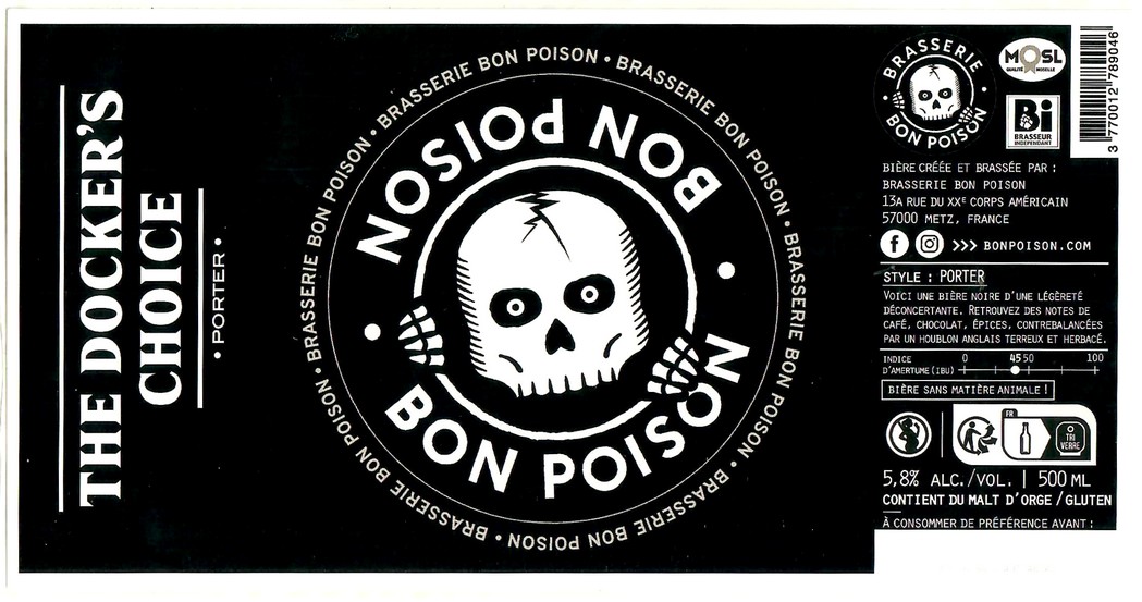 Etiquette BRASSERIE BON POISON 80