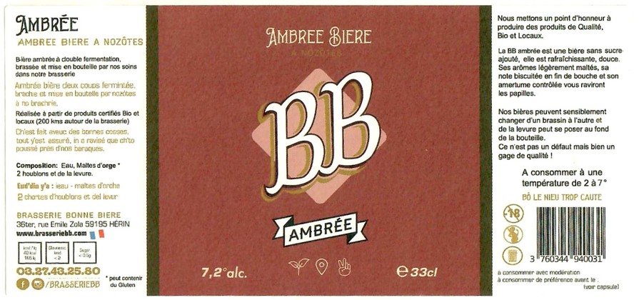 Etiquette BRASSERIE BONNE BIERE 04