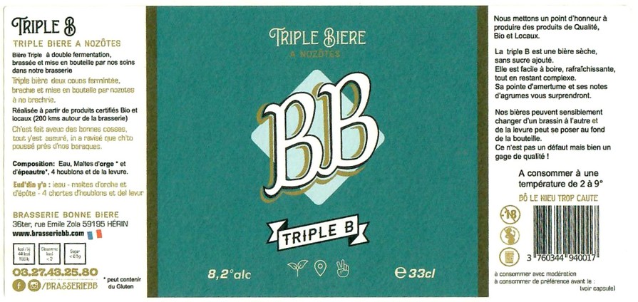 Etiquette BRASSERIE BONNE BIERE 05