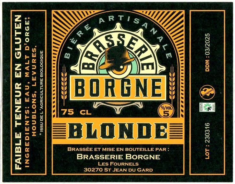 Etiquette BRASSERIE BORGNE 14