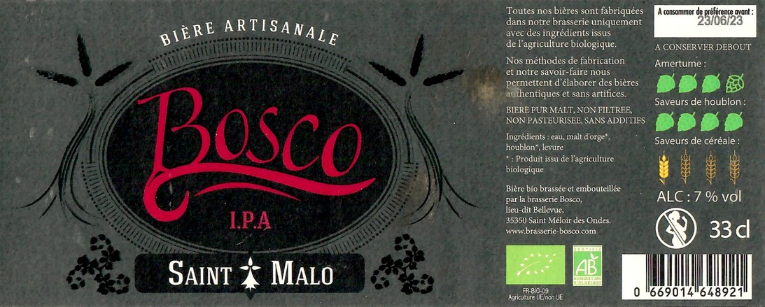 Etiquette BRASSERIE BOSCO 09