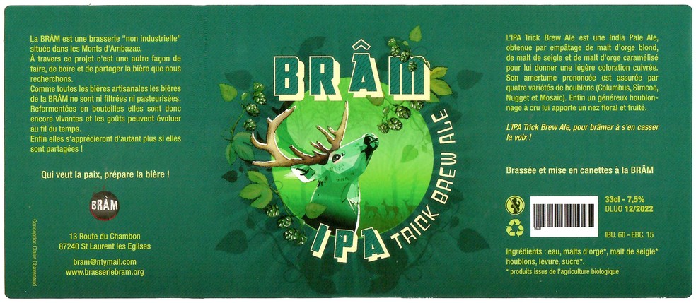 Etiquette BRASSERIE BRAM 18