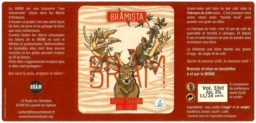 Etiquette BRASSERIE BRAM 24