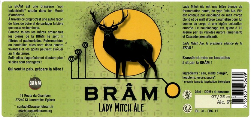 Etiquette BRASSERIE BRAM 25