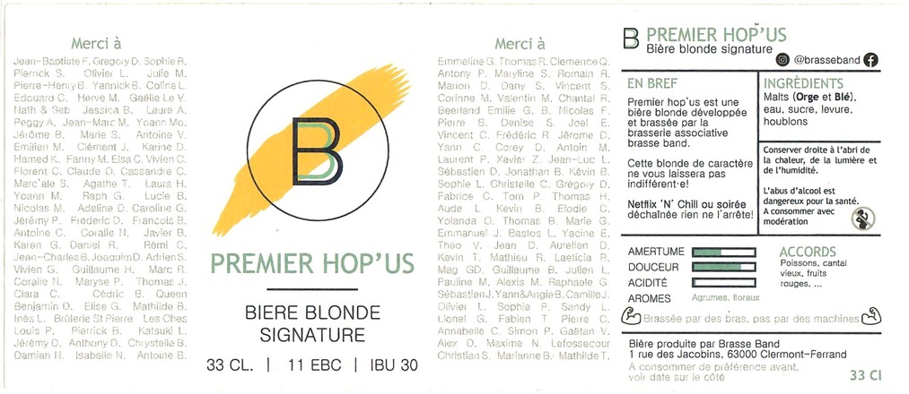 Etiquette BRASSERIE BRASSE BAND 03