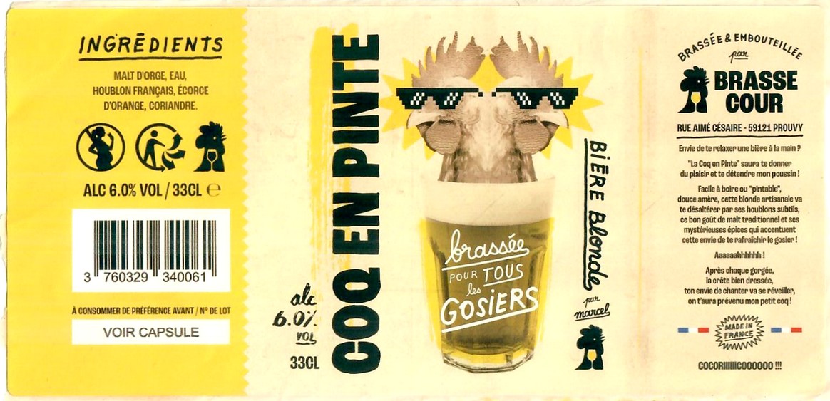 Etiquette BRASSERIE BRASSE COUR 03