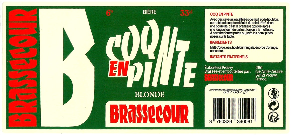 Etiquette BRASSERIE BRASSE COUR 10