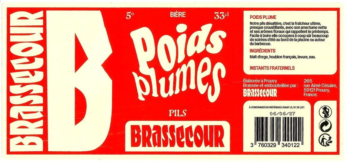 Etiquette BRASSERIE BRASSE COUR 12