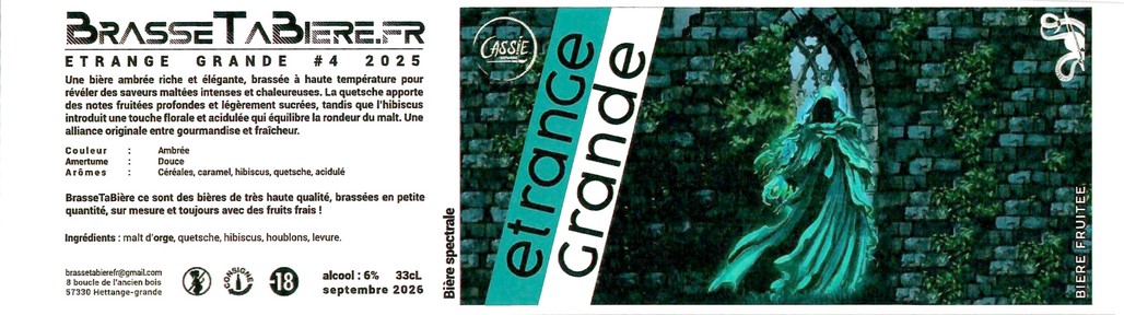 Etiquette BRASSERIE BRASSE TA BIERE 25