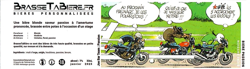 Etiquette BRASSERIE BRASSE TA BIERE 33