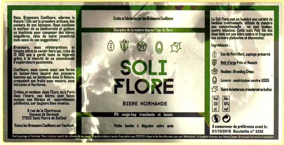 etiquette BRASSERIE BRASSEURS CUEILLEURS 01