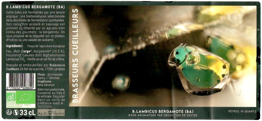 Etiquette BRASSERIE BRASSEURS CUEILLEURS 10