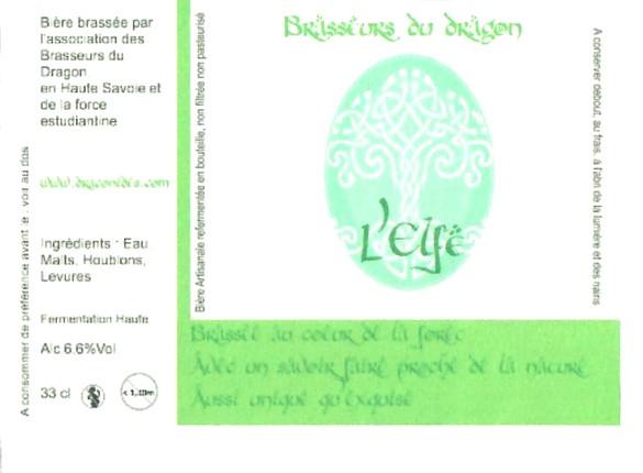 Etiquette BRASSERIE LES BRASSEURS DU DRAGON 13